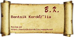 Bentsik Kordélia névjegykártya